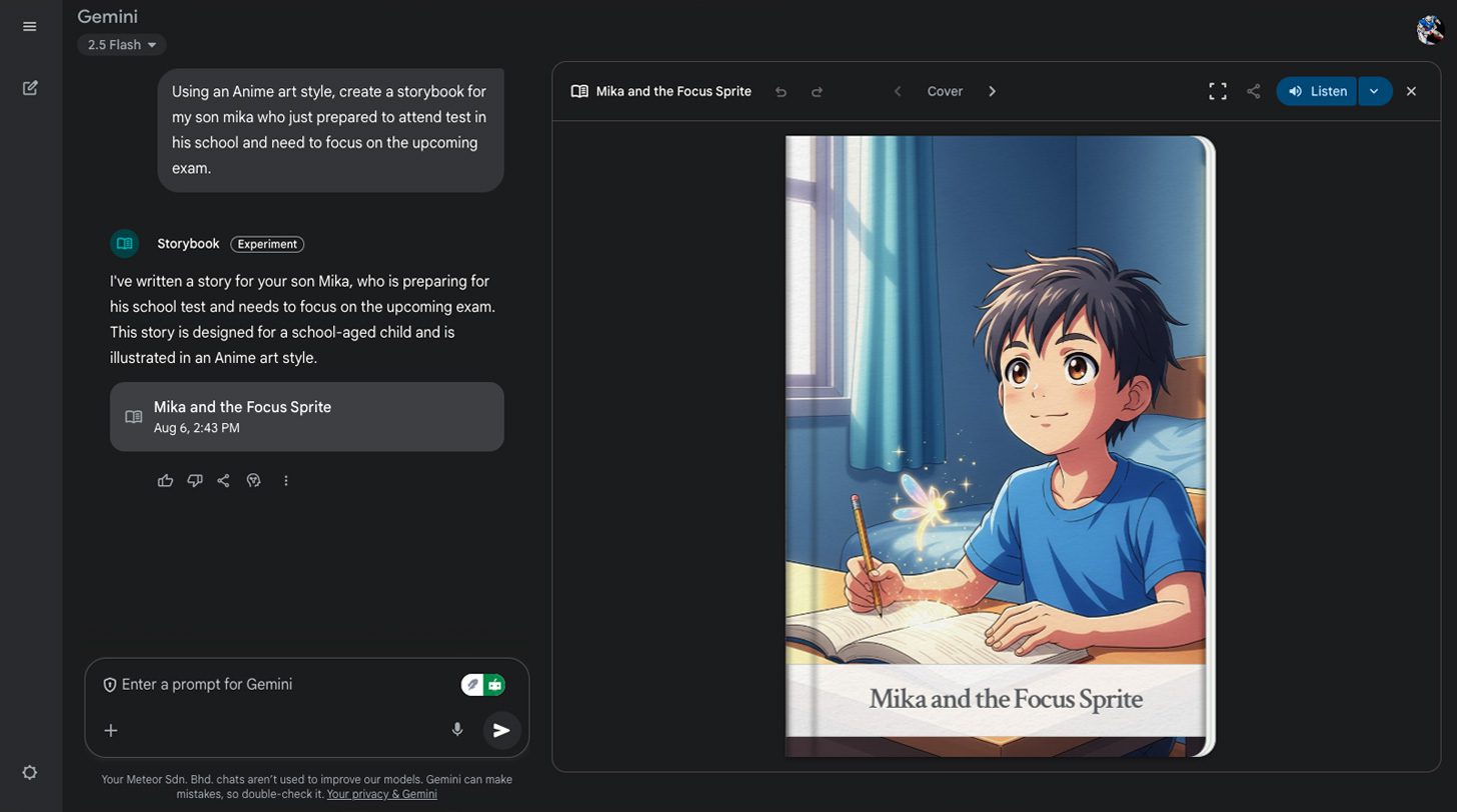 Gemini Storybook: Cipta Buku Cerita Kanak-Kanak Sekelip Mata Dengan AI